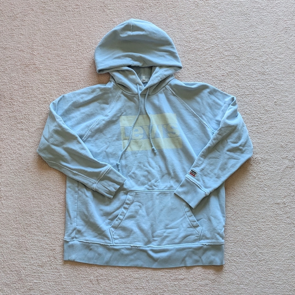 Levi's branded light blue hoodie, size L